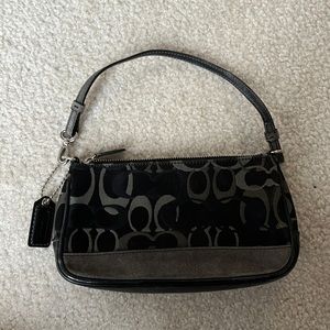 Black and gray coach shoulder bag